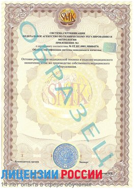 Образец сертификата соответствия (приложение) Артем Сертификат ISO 13485